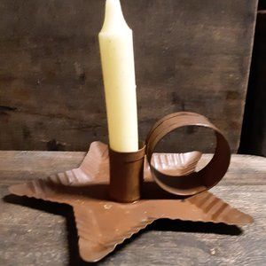 Rustic Metal Star Candle Holder